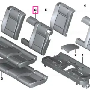 Doar azi Capac spătar piele stânga SCHWARZ - BMW