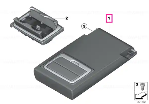 Armrest, rear middle SCHWARZ - BMW Livrare rapidă