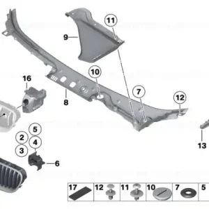 Cumpără online Grille, front, right NIVI - BMW