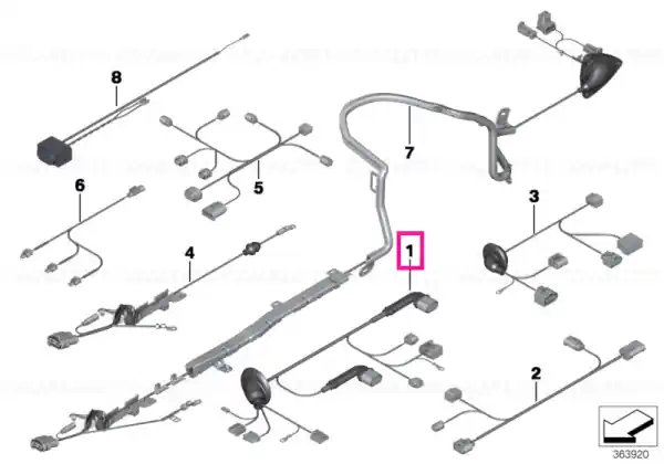 Wiring harness, electric parking brake - BMW Preț mic