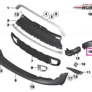 Air brake channel rear right - BMW - Mini Popular