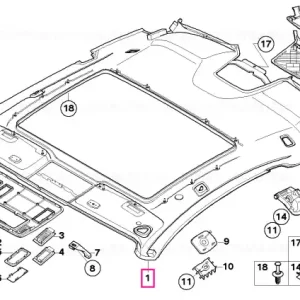 Calitate înaltă Moulded roof lining ANTHRAZIT - BMW
