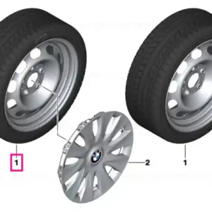 Roată completă de iarnă - Steel wheel 12 cu anvelopa Bridgestone Blizzak LM-25 - 195/55R16 87H - BMW Seria 1/2 F20/F21/F22 Preț promoțional