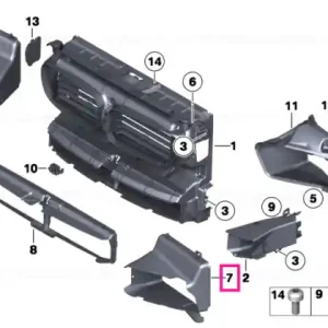 Air duct, exterior radiator, right M - BMW Livrare rapidă