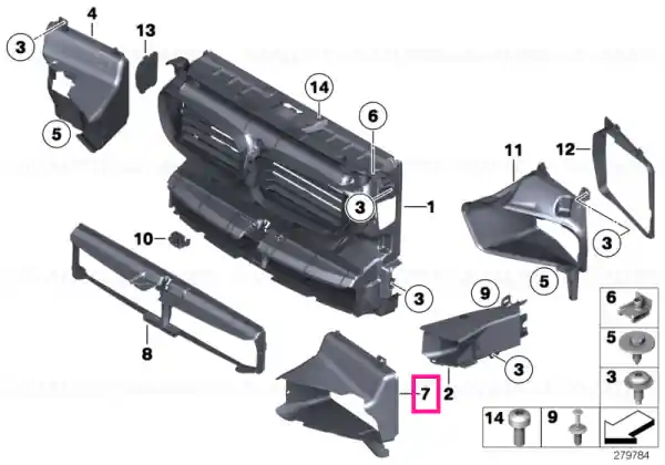 Air duct, exterior radiator, right M - BMW Livrare rapidă