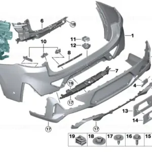 Suport bara de protectie spate, dreapta - BMW X4 G02 F98 M /LCI Doar azi