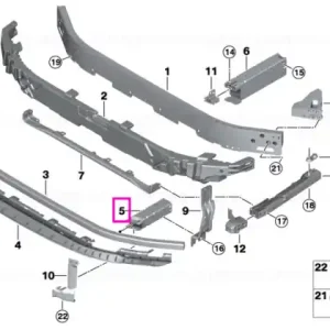 Livrare gratuită Suport inferior dreapta, bara protectie fata - BMW Seria 1 F70, Seria 2 F74 F78 U06, X1 U11 U12, X2 U10 - Mini Countryman U25