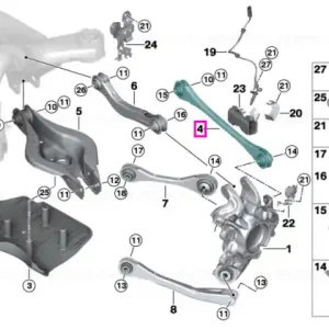 Brat suspensie, punte spate, dreapta, cu bucsa - BMW i4 G26 Ultima șansă