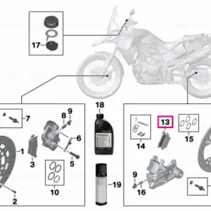 Set placute frana spate, Motorrad - BMW K42, K46 K47, K63, K67, K70, K72, K75, K80, K81, K82, K83, K84, KM3, R13 Doar azi
