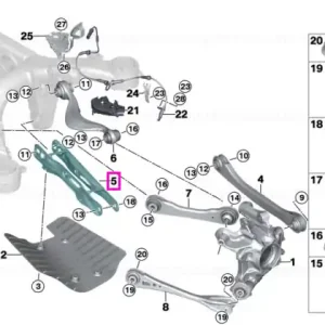 Vezi acum Brat suspensie cu bucsa cauciuc, punte spate - BMW iX3 G08 BEV, X3 G01 G08, X4 G02