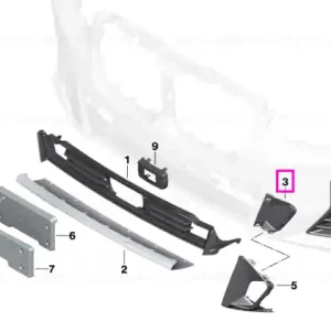 Capac ornamental stanga admisie aer, bara protectie fata - BMW X3 G01 LCI Ofertă exclusivă