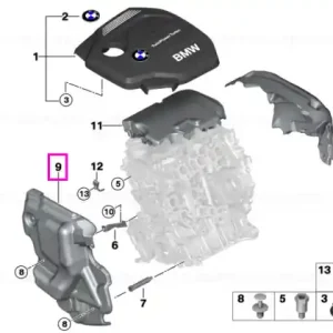 Plată sigură Protectie acustica frontala motor - BMW Seria 1 F20 F21 - tip motor B37