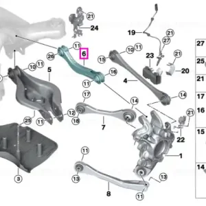 Livrare gratuită Brat suspensie dreapta cu bucsa, punte spate - BMW i4 G26