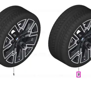 Lichidare de stoc Roată completă de iarnă - M Aerodynamic wheel 939M (bright turned) cu anvelopa Nokian Tyres HKPL R5 - 275/35R20 102T XL - BMW Seria 5 G60/G61 - punte spate