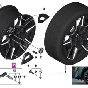 Janta din aliaj usor - M Performance Double Spoke 922M - Negru/Rosu (Black/Toronto Red) - 11JX22 H2 ET44 - BMW XM G09 - Punte spate Ofertă exclusivă
