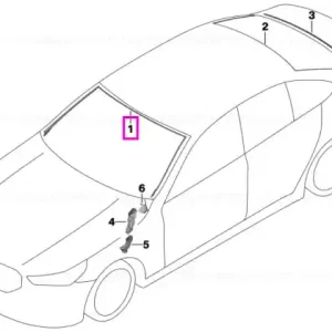Retur ușor Garnitura/Ornament superior parbriz - BMW Seria 5 G60 G61 G90 G99 M5