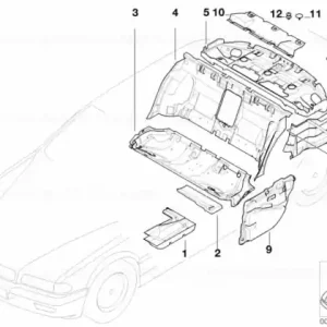 Disponibil imediat Ornament fonoabsorbant portbagaj, dreapta - BMW Seria 7 E38