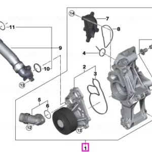 Pompa apa cu suport - BMW Seria 3 G20 G21, Seria 4 G22 G23 G26, Seria 5 G30 G31, Seria 6 G32, X3 G01, X4 G02, X5 G05 G18, X6 G06, X7 G07 Chilipir